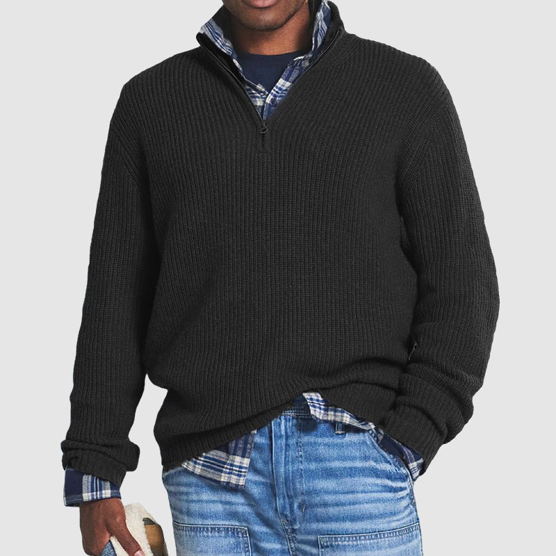 Ruben | Business-casual kashmirsweater med dragkedja
