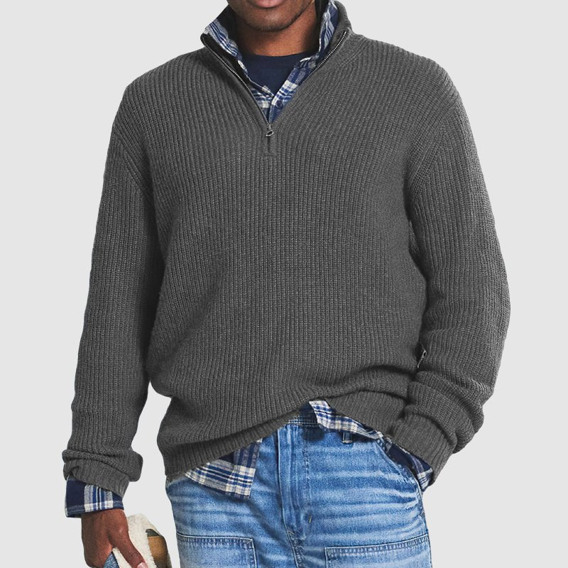 Ruben | Business-casual kashmirsweater med dragkedja