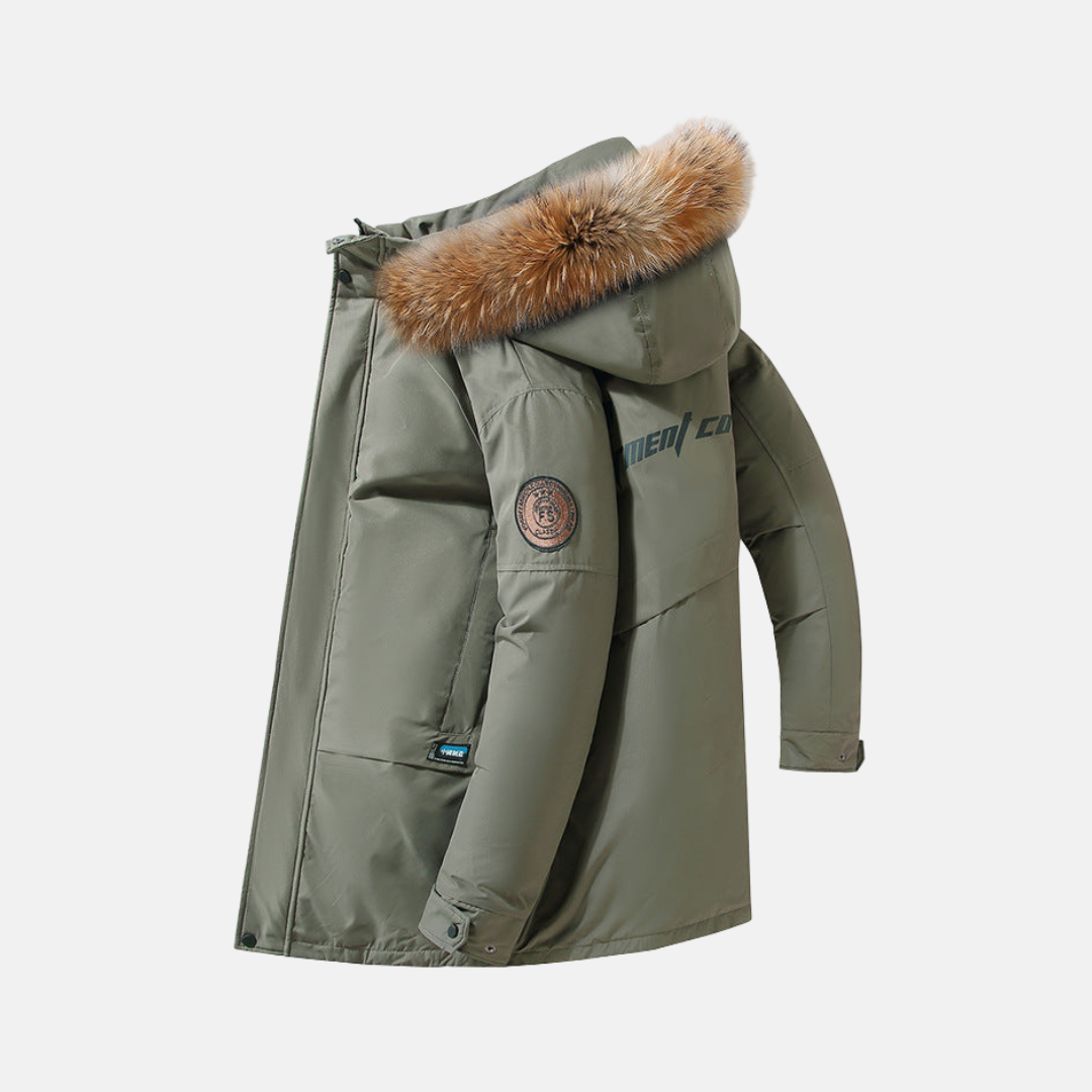 Anton | Parka Vinterjacka med Fuskpälsdetaljer och Huva