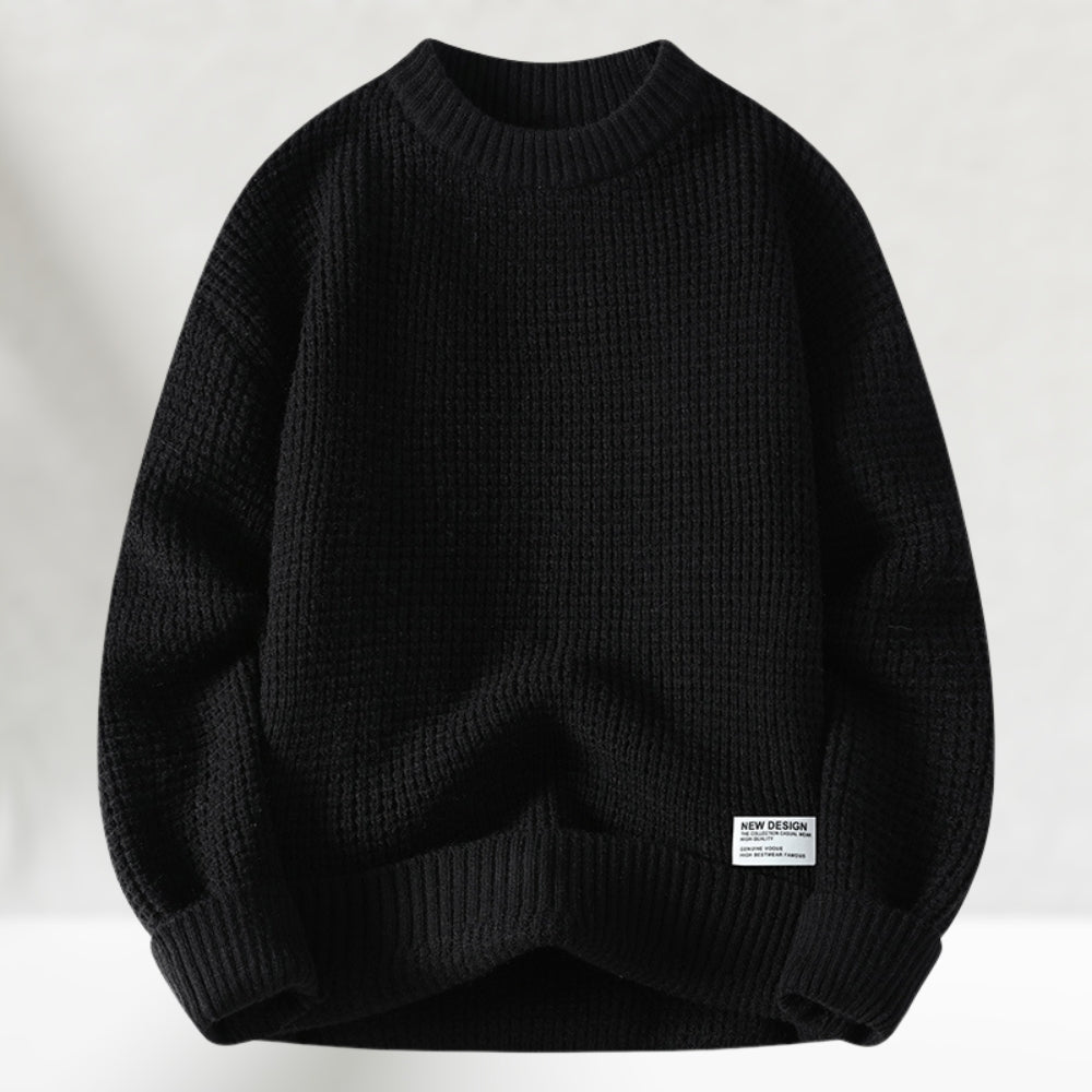 Aiden | Klassisk stickad crewneck sweater
