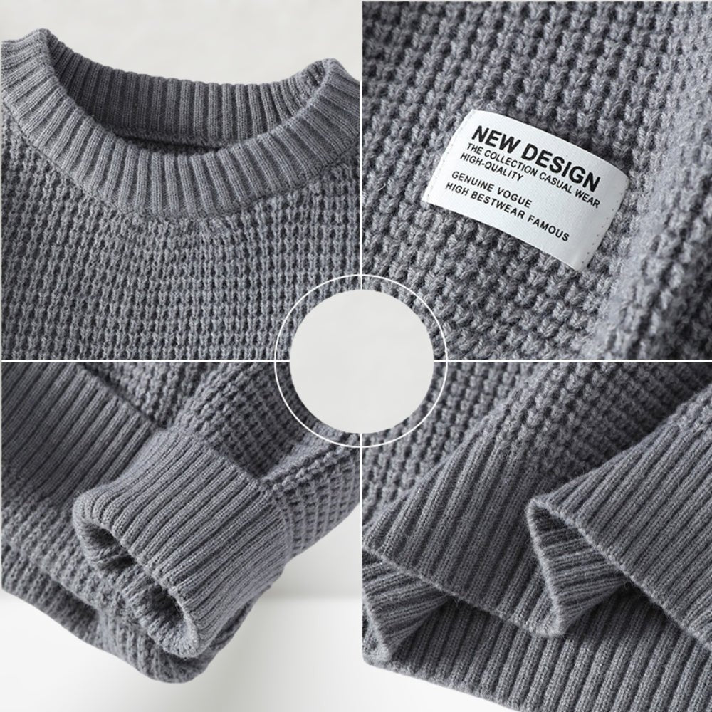 Aiden | Klassisk stickad crewneck sweater