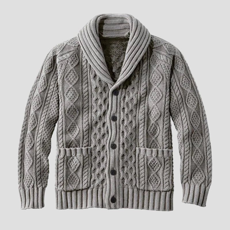 Noa | Stickad jacquard retro casual cardigan