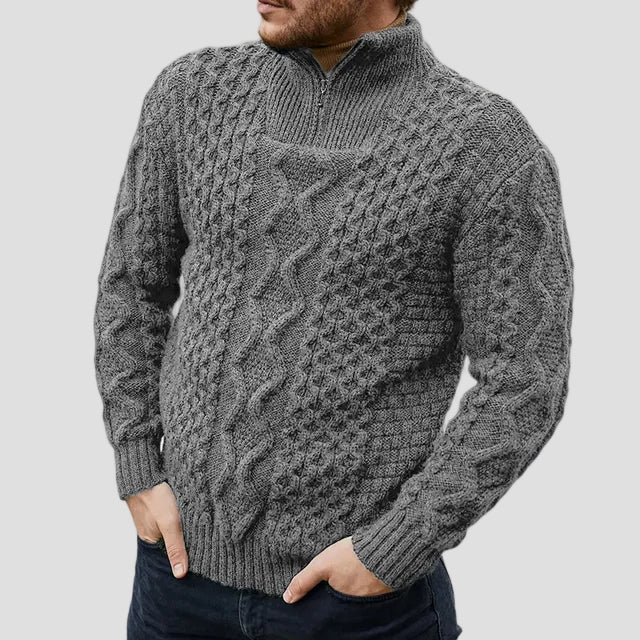 Elliot | Stickad premium halva dragkedja herrsweater
