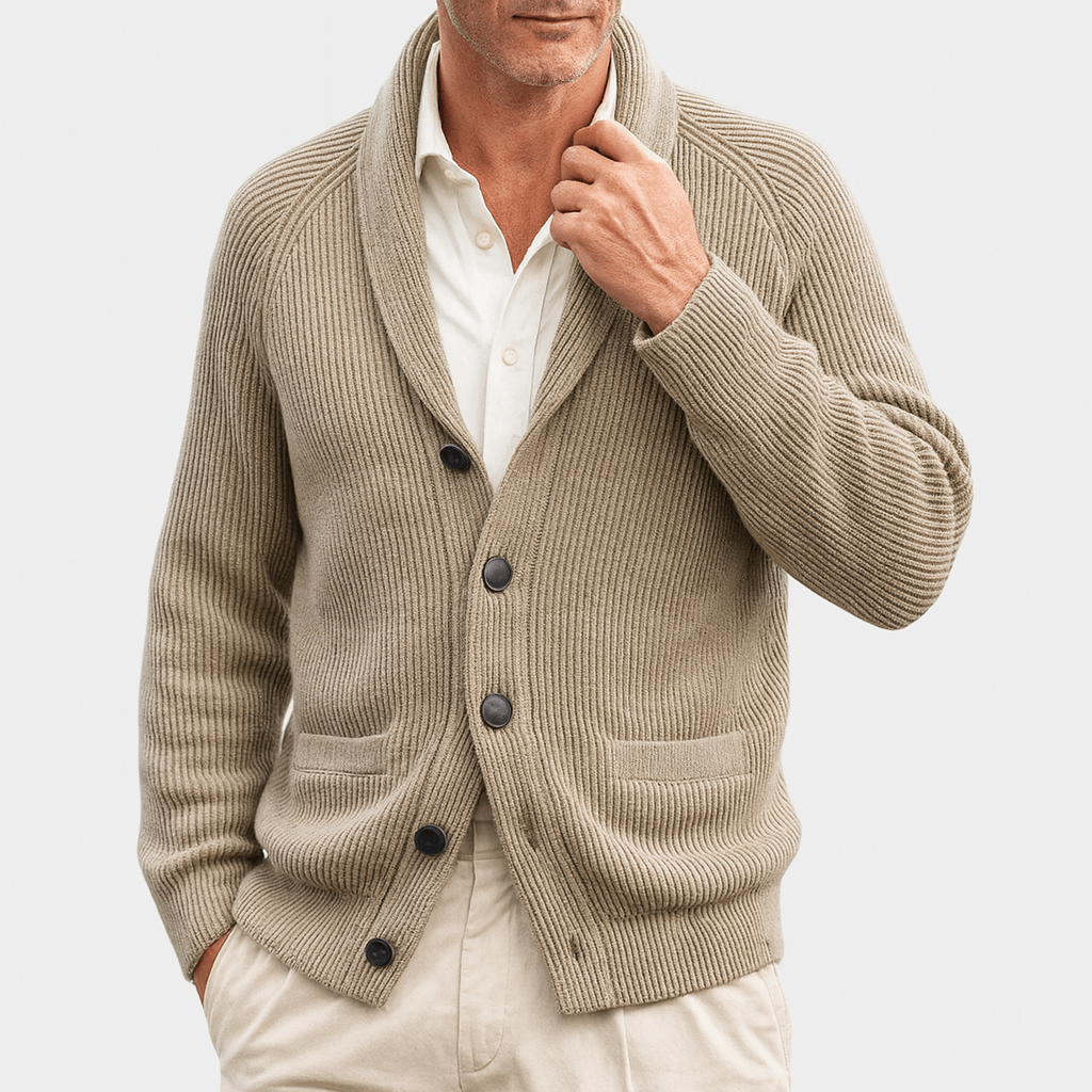 Spencer | Herrarnas Deluxe Stickad Cardigan