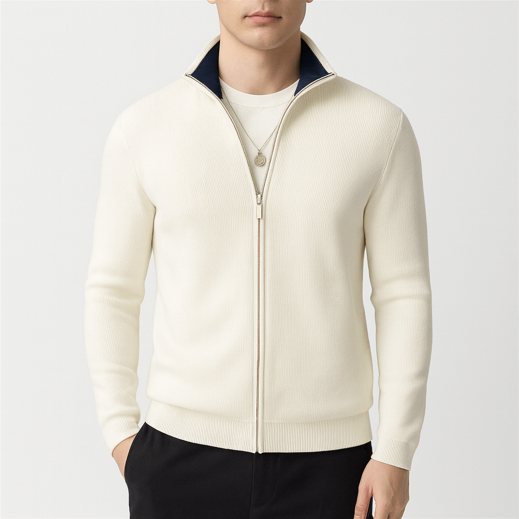 Måns | Mysig stickad zip sweater