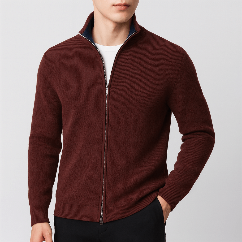 Måns | Mysig stickad zip sweater
