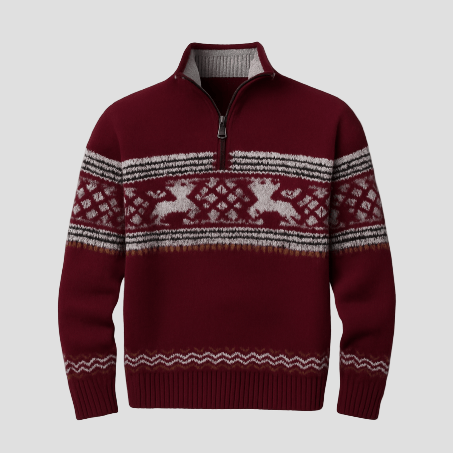 Bryson | Fair Isle halva dragkedja sweater