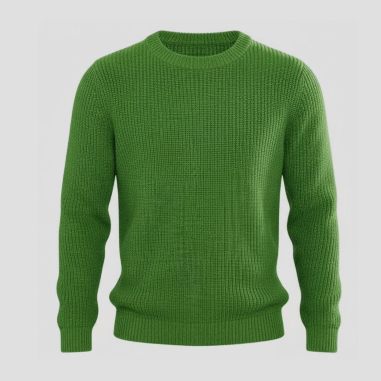 Olle | Herr bomullsblandning ribbad crewneck sweater