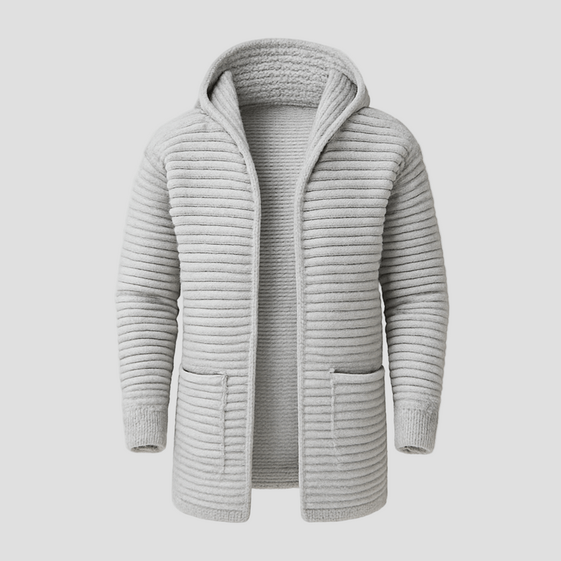 Harry | Mellanlång ståkrage stickad cardigan