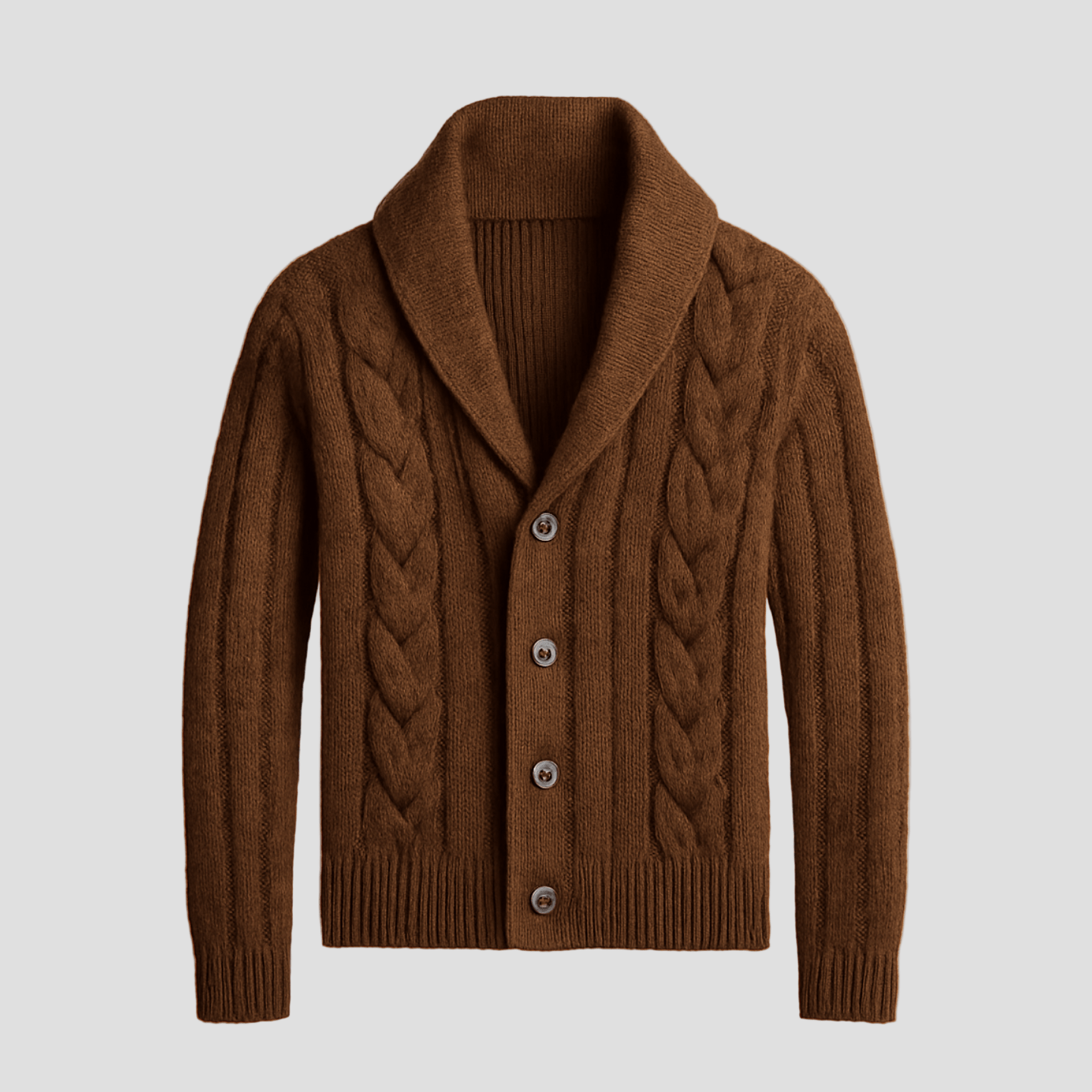 Kalle | Kabelstickad sjal cardigan sweater