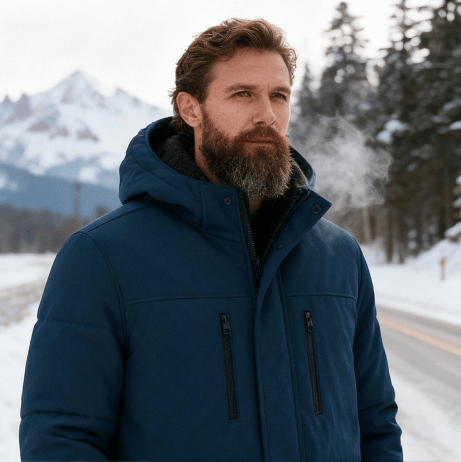 Herr kort parka vinterjacka