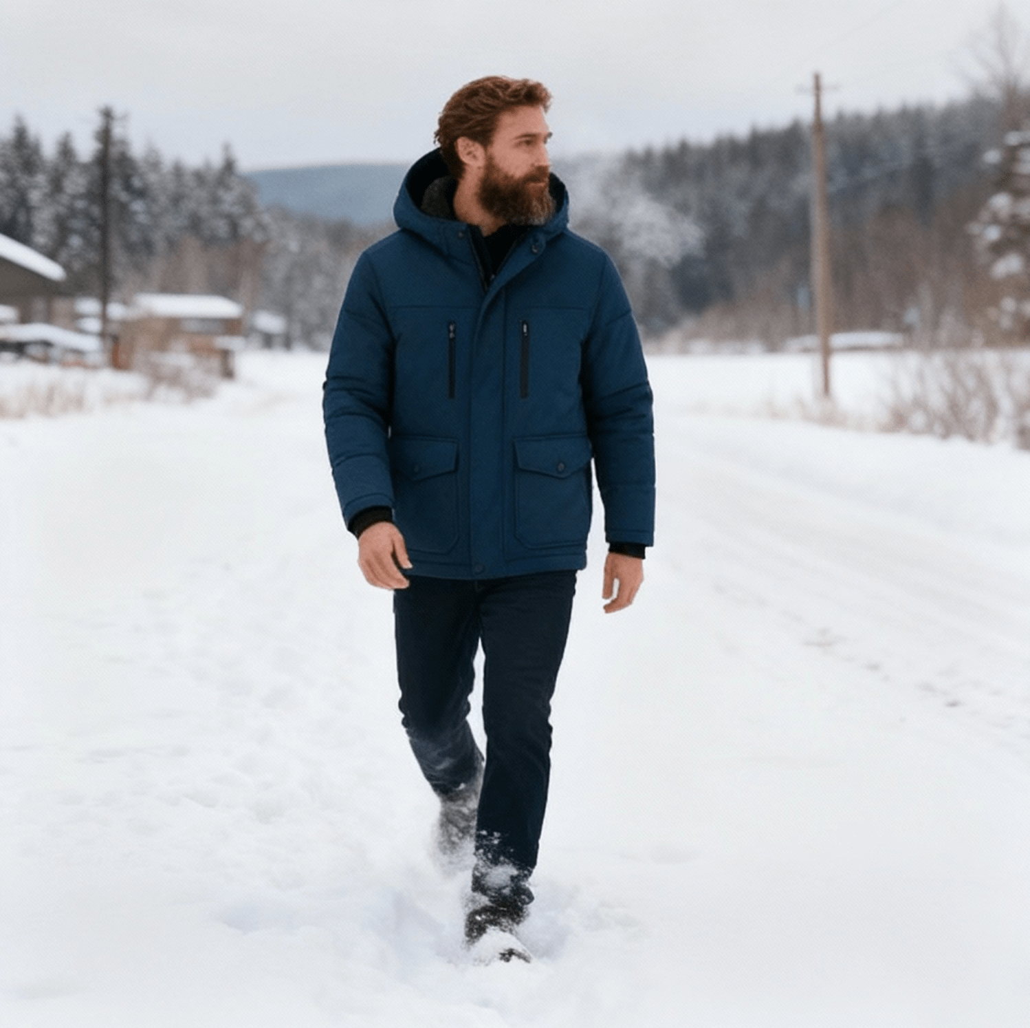 Herr kort parka vinterjacka