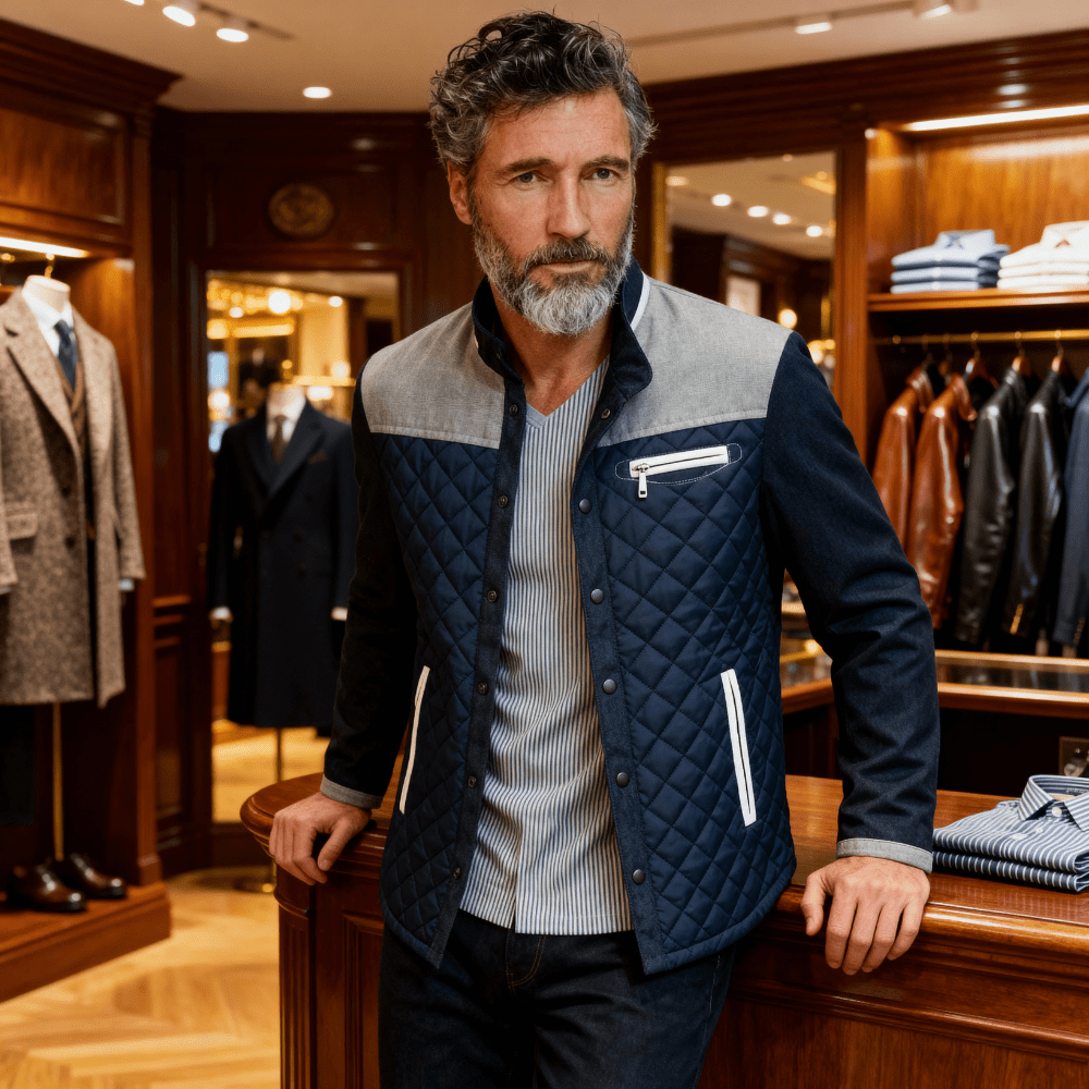 Logan | Herrquiltad mockakant vinterjacka