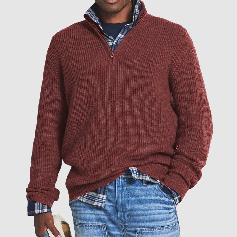 Ruben | Business-casual kashmirsweater med dragkedja