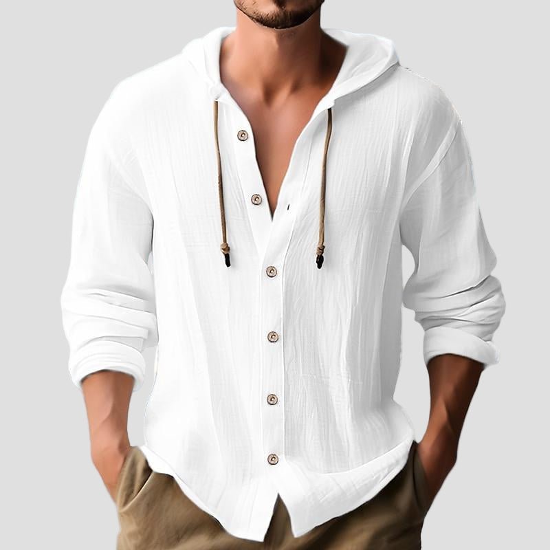 Kalle | Enfärgad enkelknäppt långärmad huva