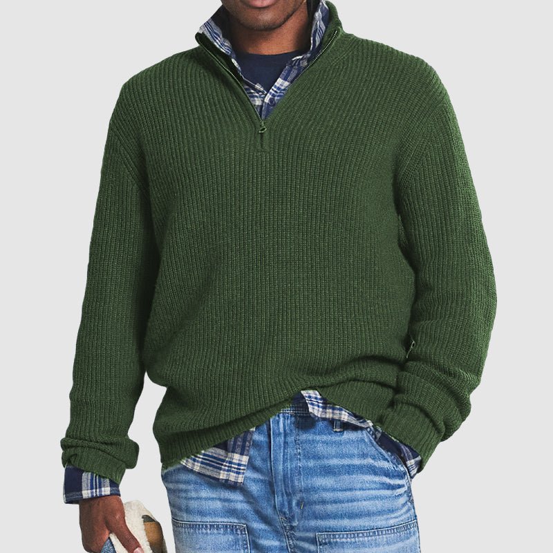 Ruben | Business-casual kashmirsweater med dragkedja