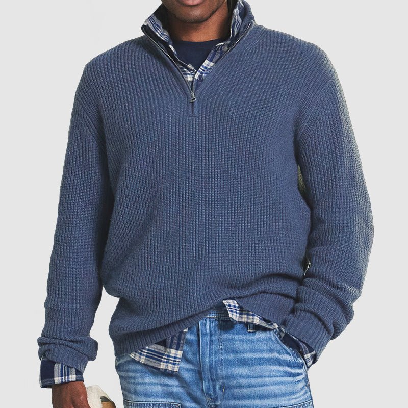 Ruben | Business-casual kashmirsweater med dragkedja