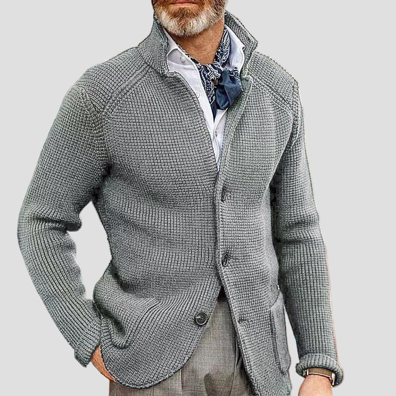 August | Lappficka stickad blazer cardigan
