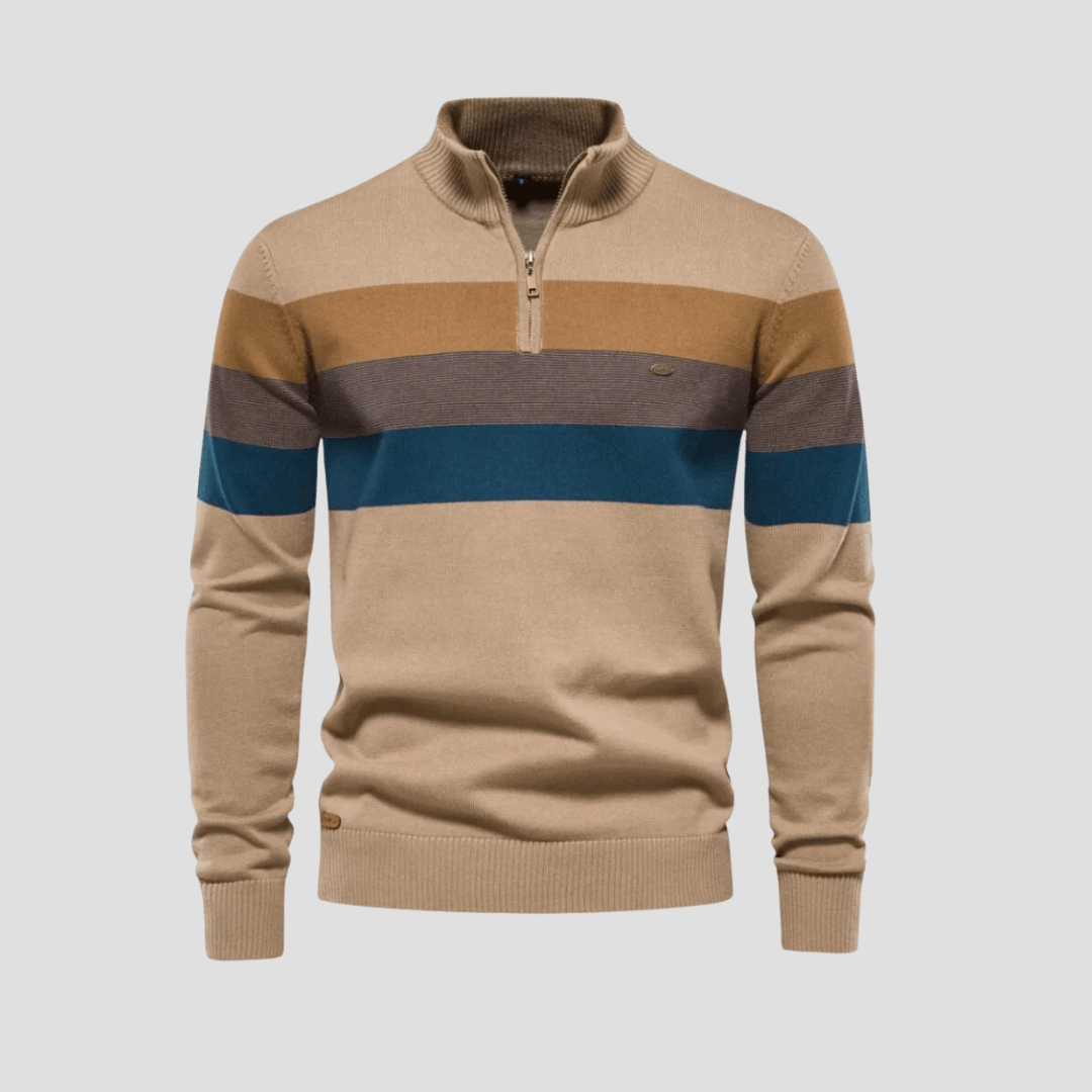 Max | Randig kvart dragkedja jumper