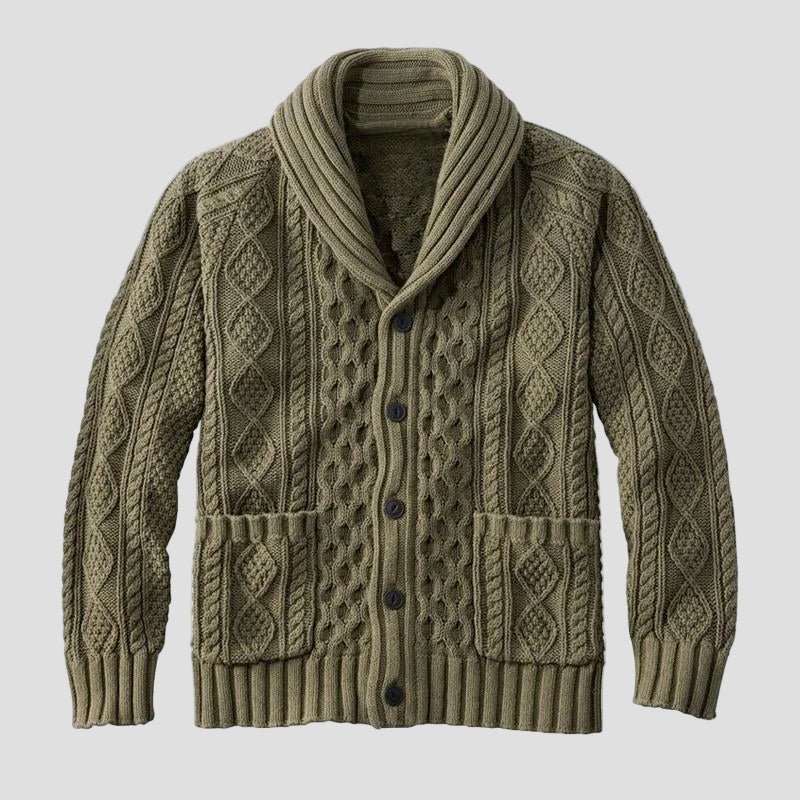 Noa | Stickad jacquard retro casual cardigan