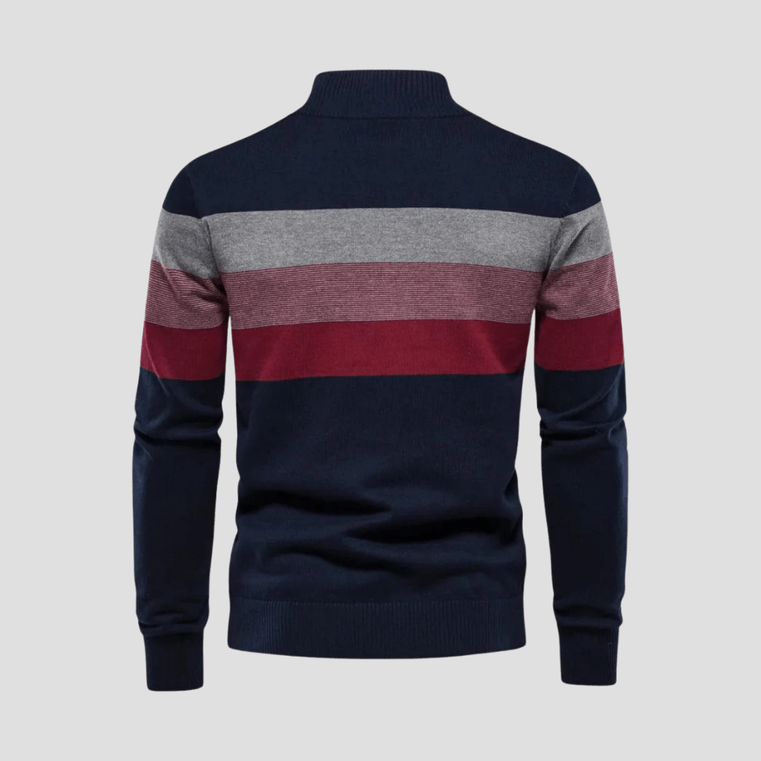 Max | Randig kvart dragkedja jumper