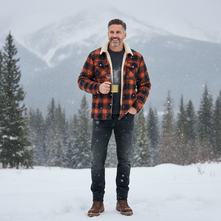 Kalle | Rutig Fleece Vinterjacka