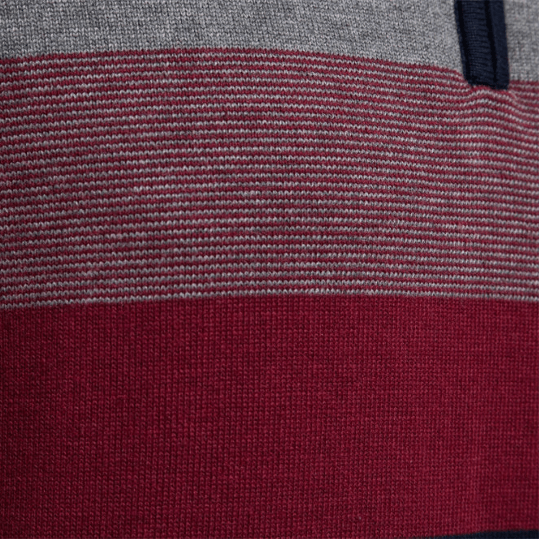 Max | Randig kvart dragkedja jumper