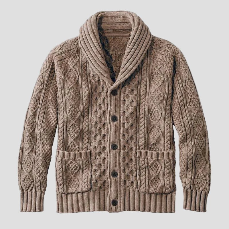 Noa | Stickad jacquard retro casual cardigan