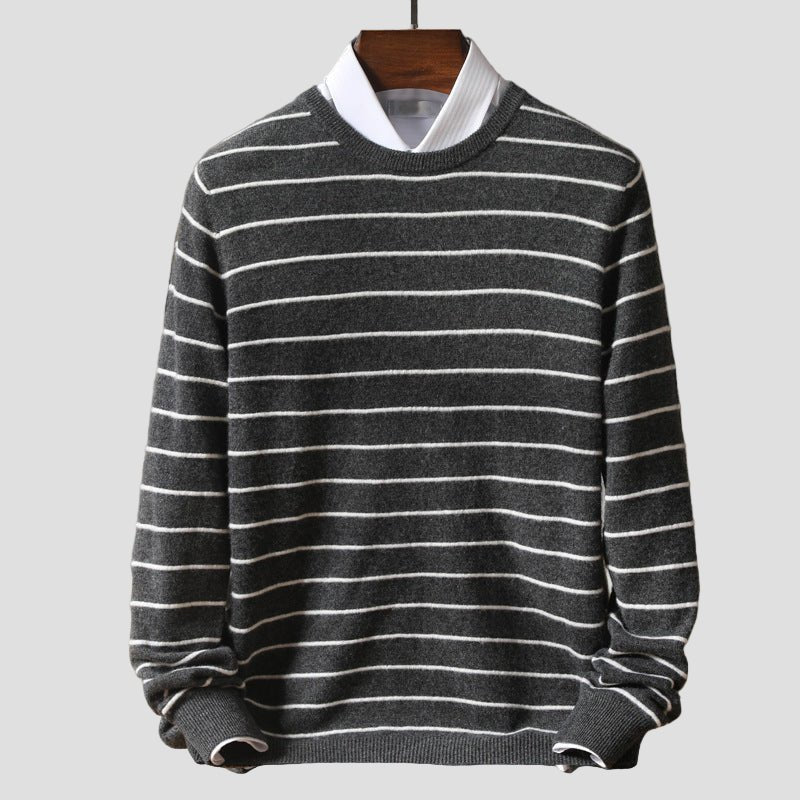 Greger | Herr klassisk randig crewneck sweater