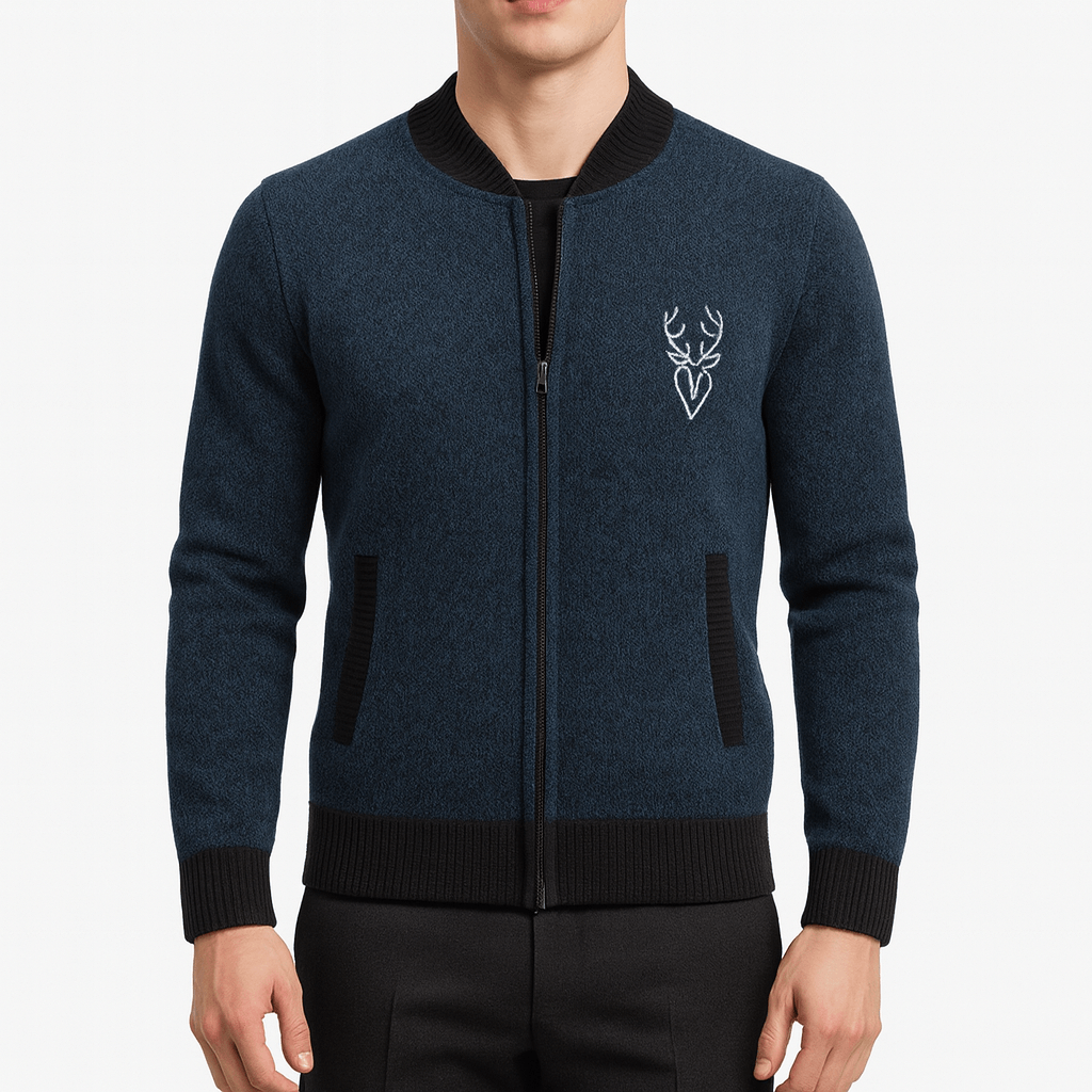 Arvid | Herrarnas Stickad Cardigan med Dragkedja