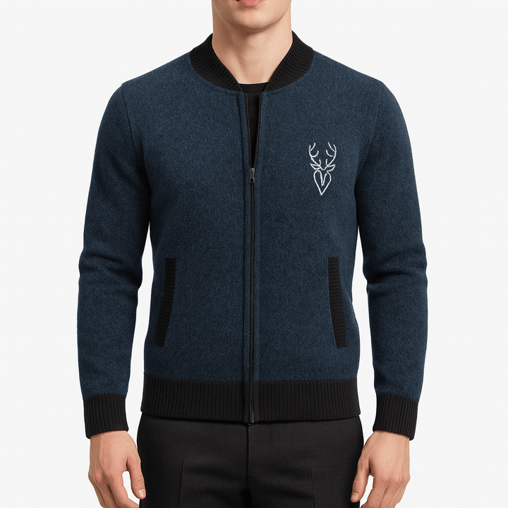 Arvid | Herrarnas Stickad Cardigan med Dragkedja