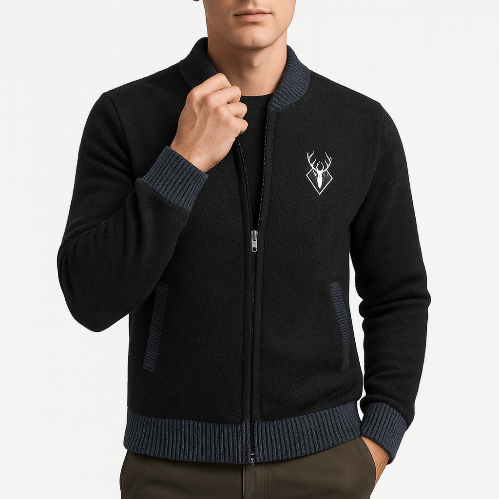 Arvid | Herrarnas Stickad Cardigan med Dragkedja