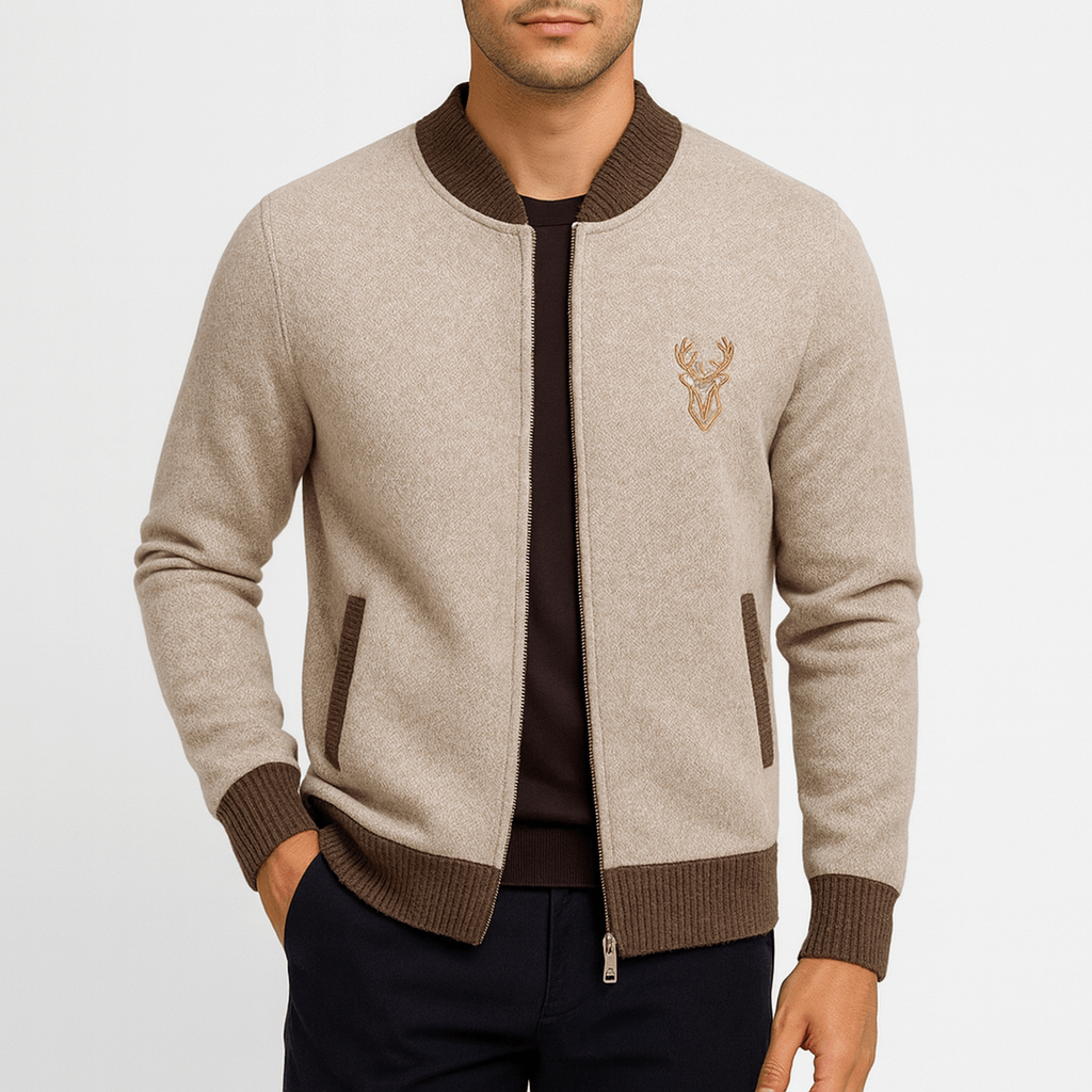 Arvid | Herrarnas Stickad Cardigan med Dragkedja