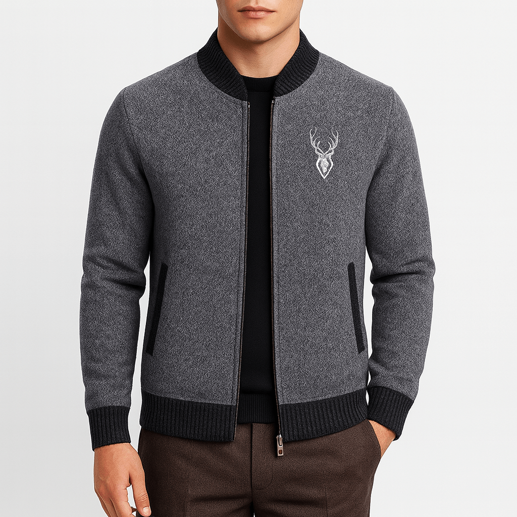 Arvid | Herrarnas Stickad Cardigan med Dragkedja