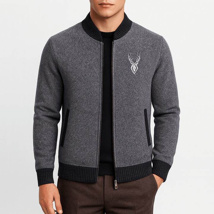 Arvid | Herrarnas Stickad Cardigan med Dragkedja