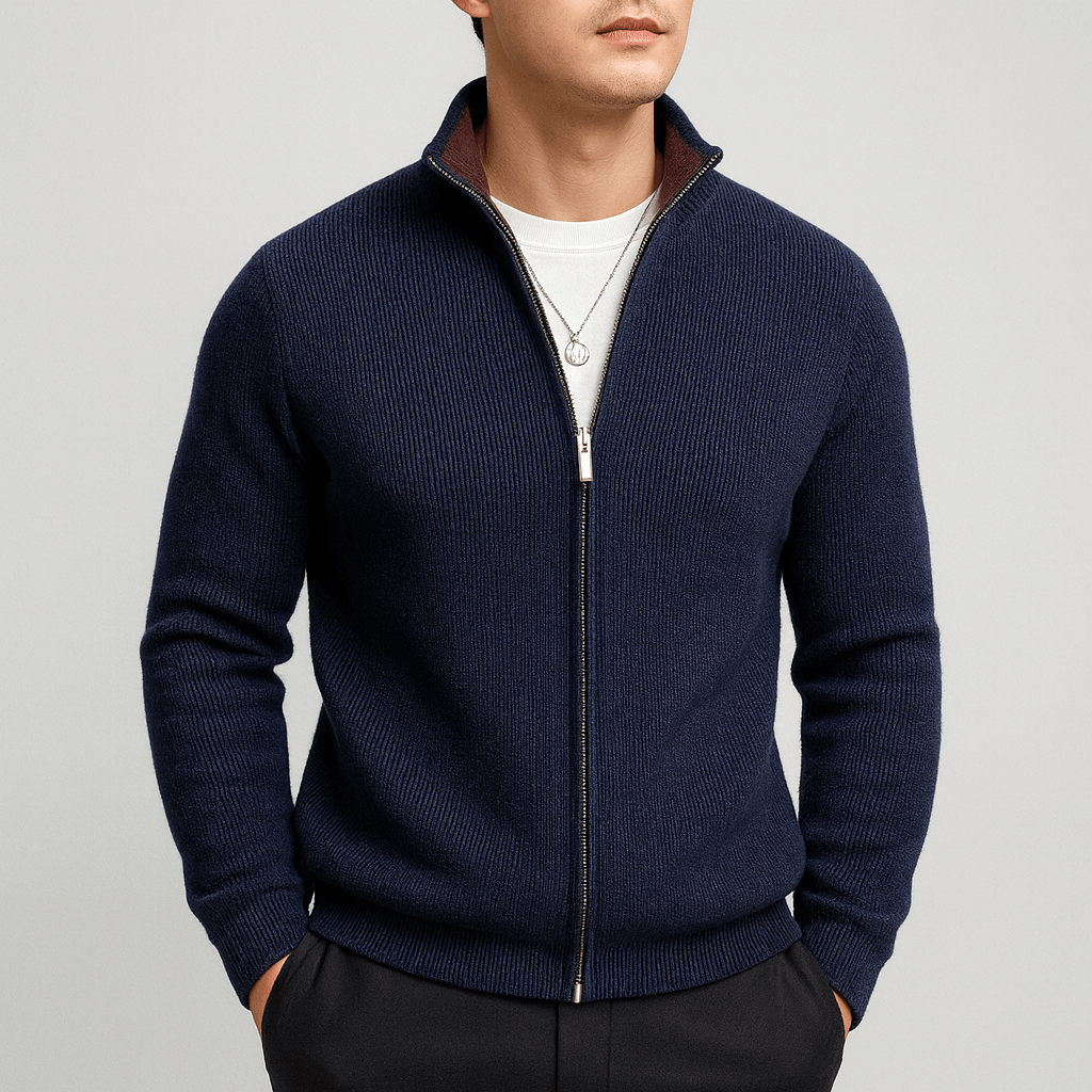 Måns | Mysig stickad zip sweater