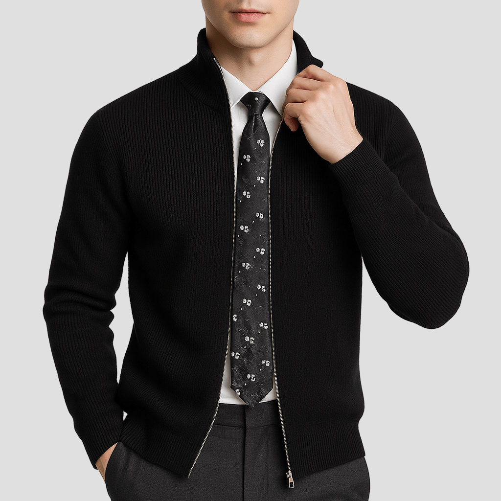 Måns | Mysig stickad zip sweater