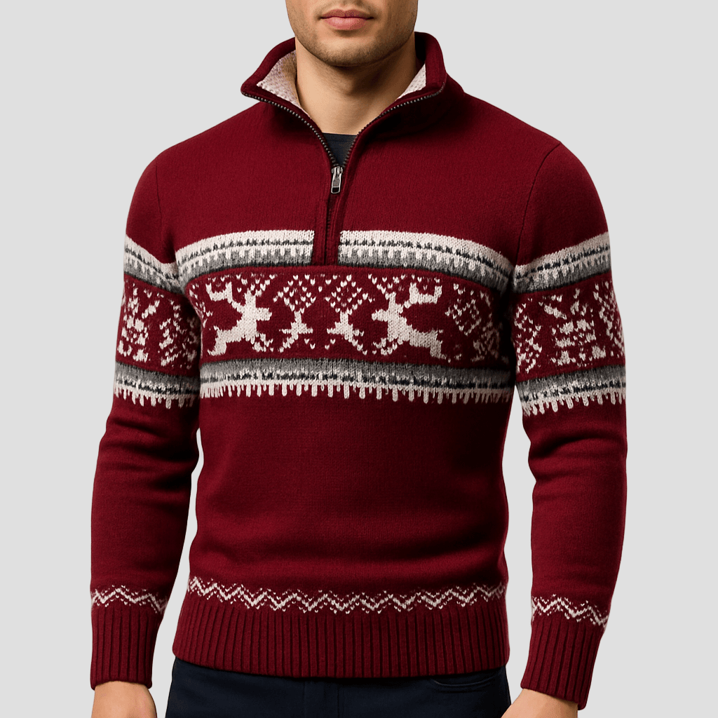 Bryson | Fair Isle halva dragkedja sweater