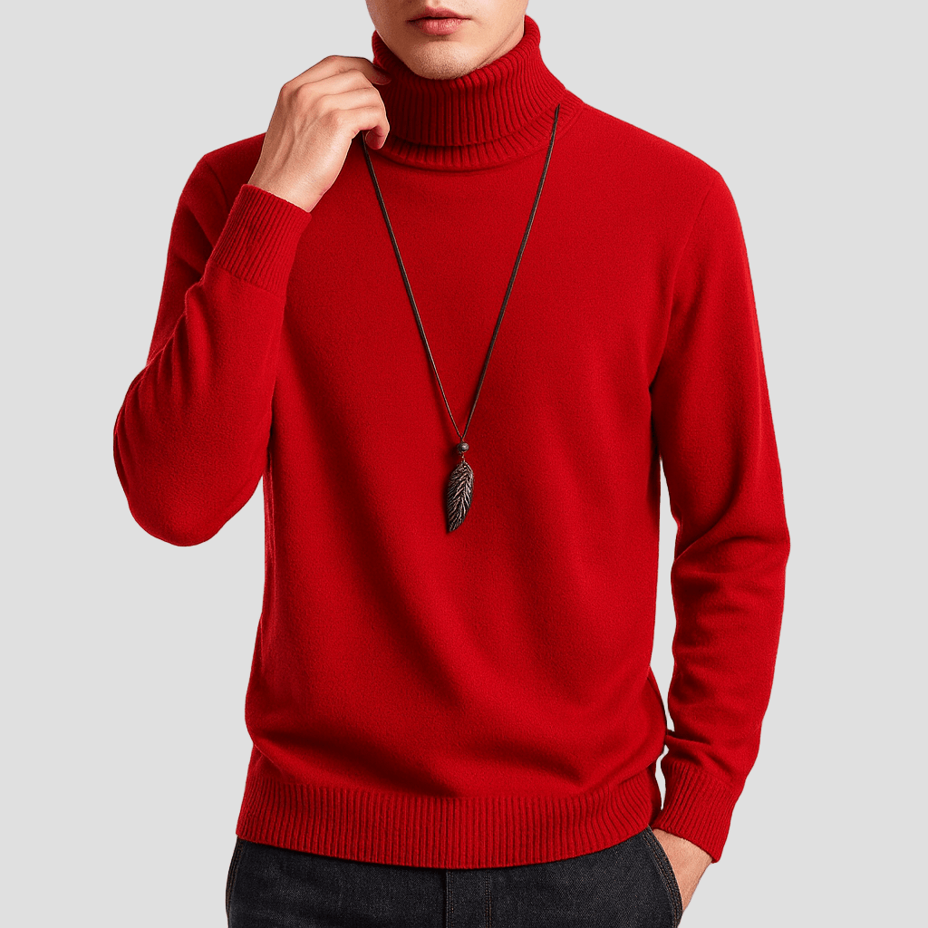 Lukas | Mysig turtleneck stickad sweater