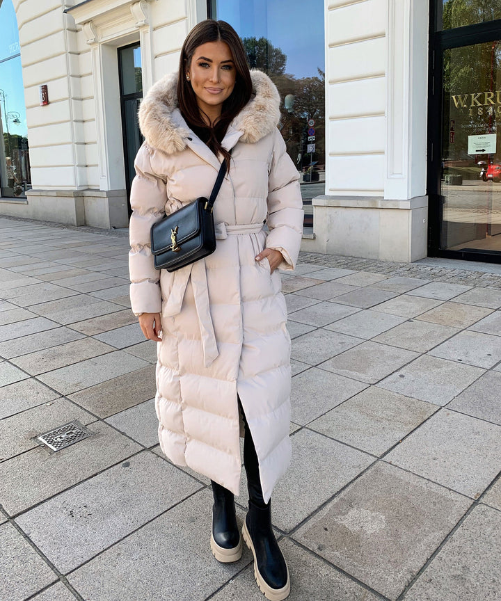 Margit | Dam Lång Beige Vinterparka