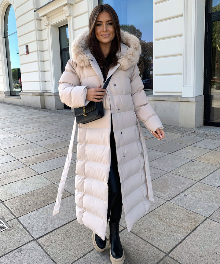Margit | Dam Lång Beige Vinterparka