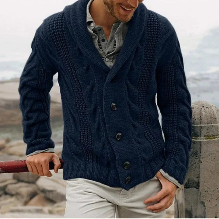 Erik | Herrarnas Cardigan med Knappstängning | Mysig Stil