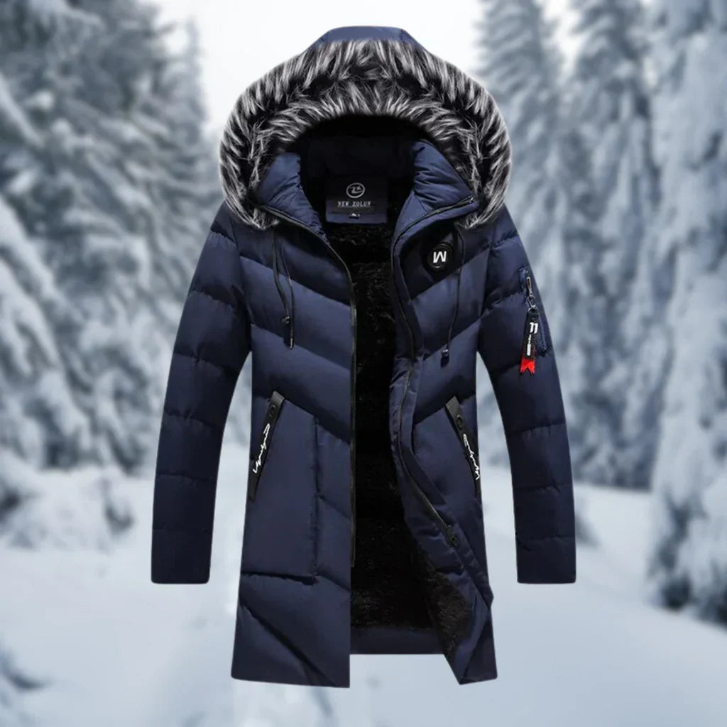 Hampus | Överdimensionerad Quiltad Vinterjacka med Fuskpäls-Huva