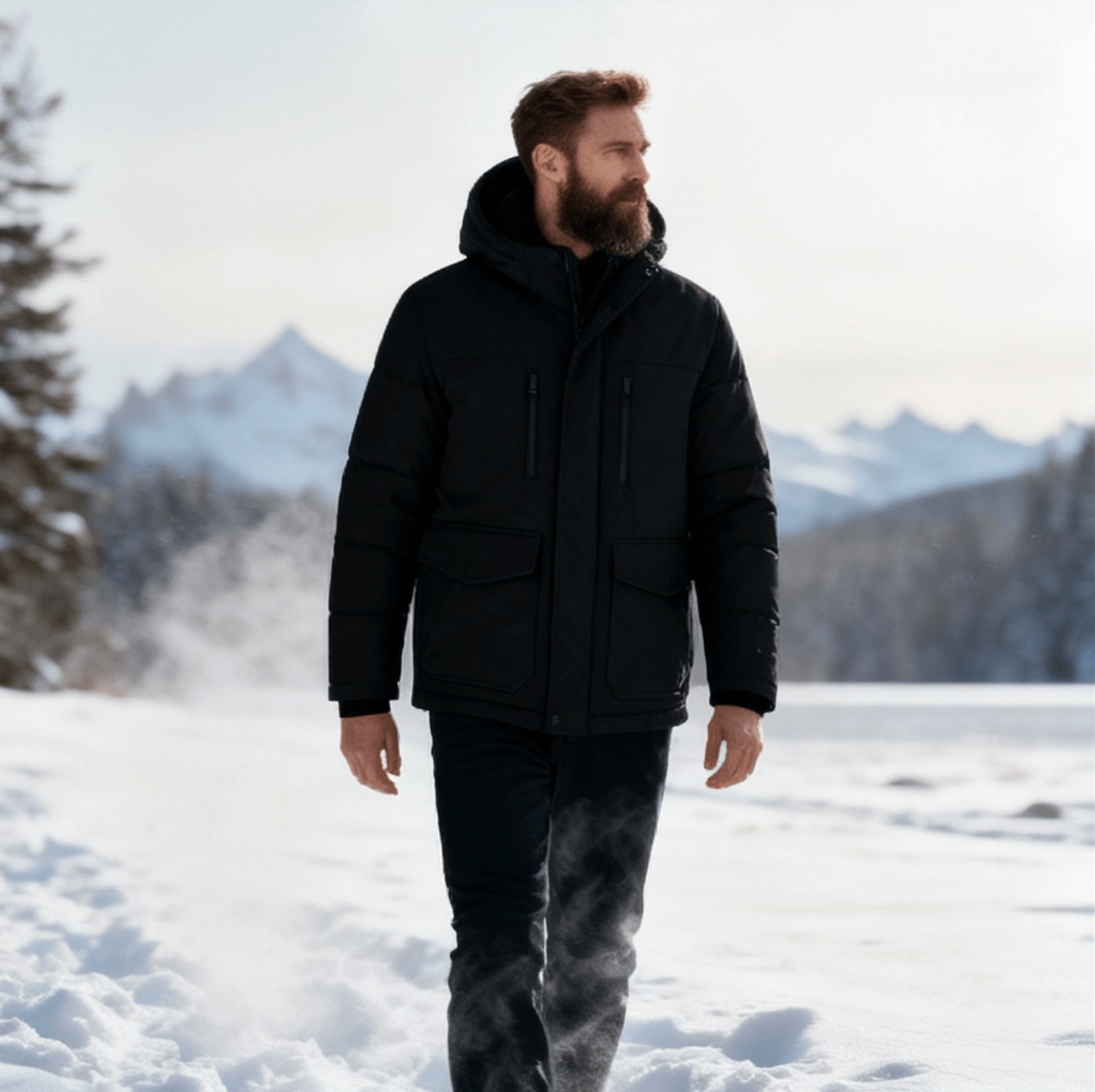 Herr kort parka vinterjacka