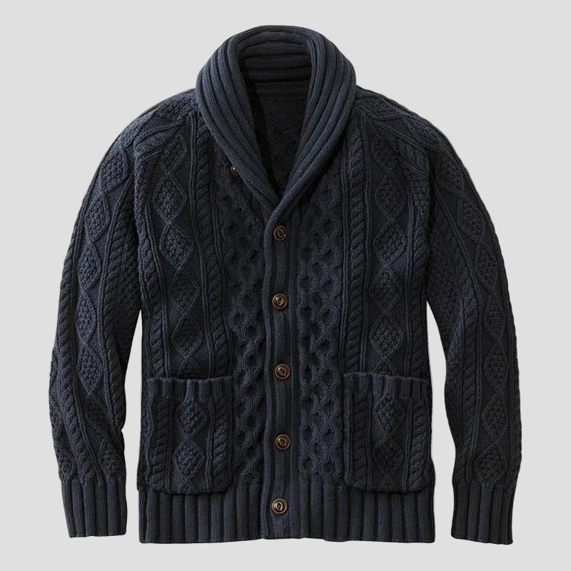 Noa | Stickad jacquard retro casual cardigan