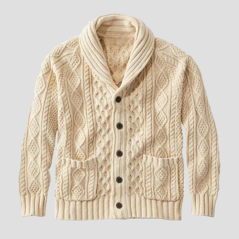 Noa | Stickad jacquard retro casual cardigan
