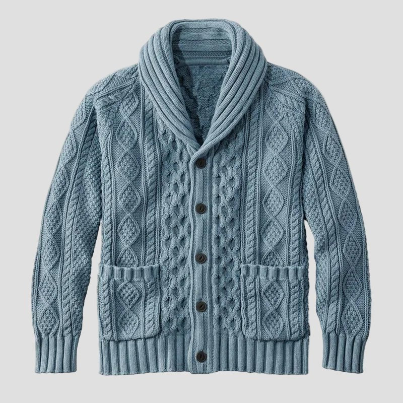 Noa | Stickad jacquard retro casual cardigan